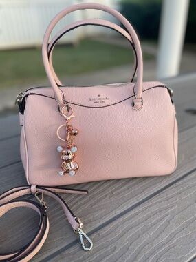 Kate Spade Pink Leather Satchel with Teddy Charm